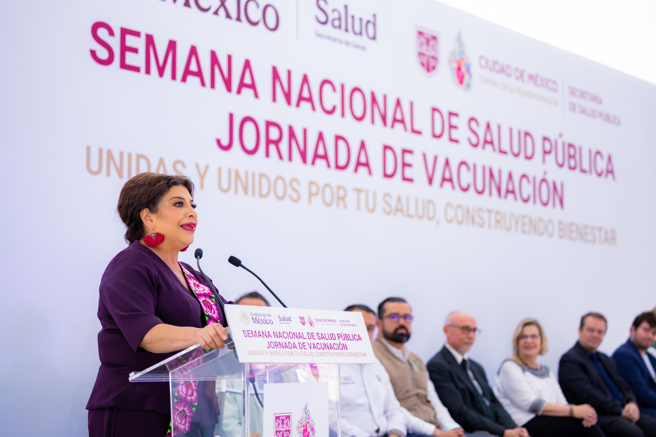 Clara Brugada da arranque a la Semana Nacional de Salud e invita a vacunarse contra el sarampión